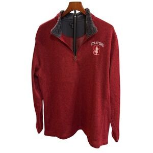 Champion Elite Stanford University Quarter Zip Pullover Sweater Red Mens XL